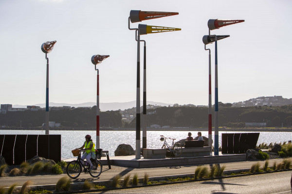 Image depicting new bike path at Akau Tangi wind sculpture